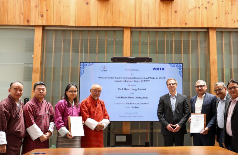 Voith Hydro Continues Bhutan Growth Journey with Award of 90 MW Jomori Hydropower Project